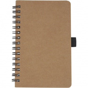 Logotrade promotional product picture of: Cobble A6 wire-o recycled cardboard notebook with stone paper